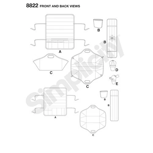 Simplicity Sewing Pattern 8822 Sewing Room Accessories Machine Cover Sewing Mat - Picture 3 of 9