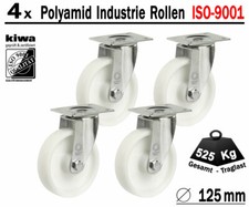Polyamid Schwerlast Transport Lenk Rollen 4 x Ø 125 mm Le-Le / BS-Rollen Germany