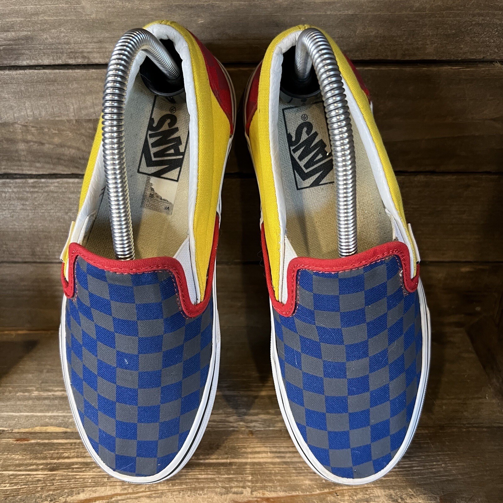 Womens Vans Classic Slip-On ColorBlock Checkerboard Sneakers Shoes Size 7.5 GUC thumbnail 3