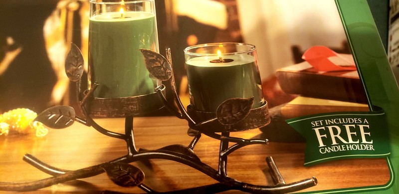 Yankee Candle Perfect Pillar Collection-Balsam & Cedar- Metal Dual Pillar Holder