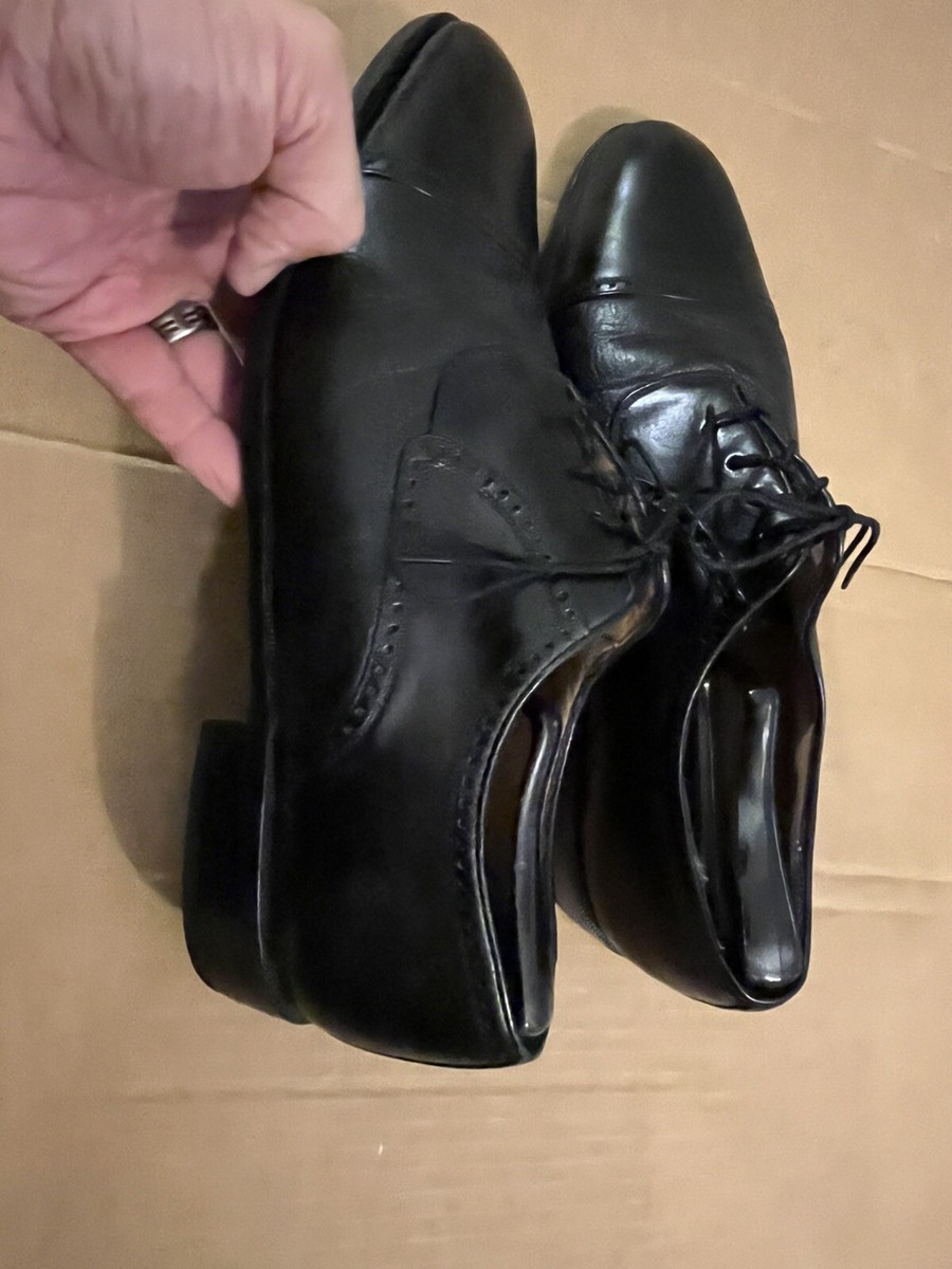 Mezlan Nicola Oxford Cap Toe Black Leather Dress Shoe Men display picture 2
