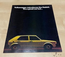 Vintage Original 1975 VW Volkswagen Introduces the Rabbit Sales Brochure