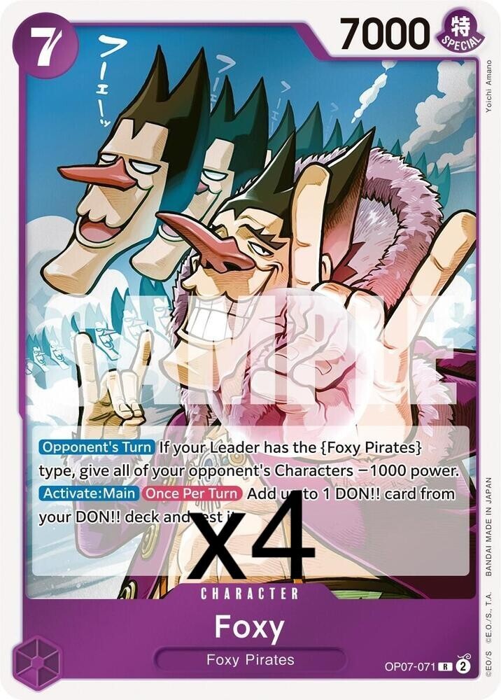 4X One Piece Card Game Foxy OP07-071 Rare NM