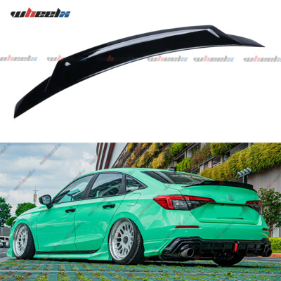 FOR 2022-2025 HONDA CIVIC SEDAN GLOSS BLACK YOFER V3 DUCKBILL TRUNK SPOILER WING