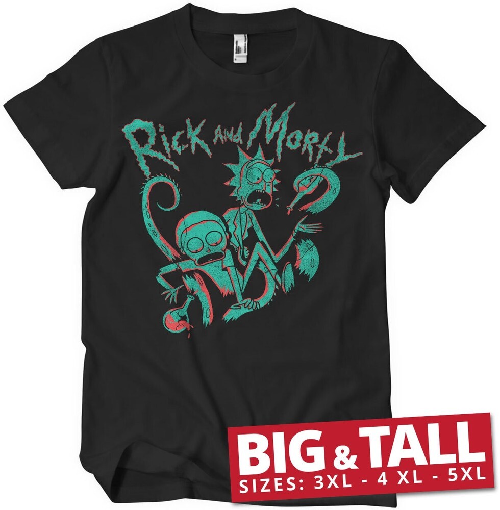 ALTRA Rick And Morty Duotone Big & Tall T Shirt Black