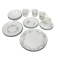 Corelle Callaway Ivy 24 Pc Service for 4 Dinner Lunch Dessert Bowl Cup Saucer