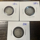 Lot of 3x Seated Liberty Silver Dimes 10C 1852, 1882, 1886 *SCARCE EARLY TYPE*