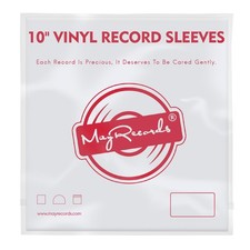 sdroceRyaM 50pcs 10 inch Vinyl Record Outer Sleeves with Flap Clear Plastic Viny