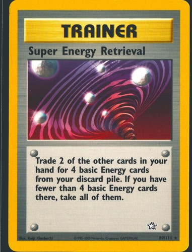 Super Energy Retrieval 89/111 Rare Neo Genesis Pokemon Unlimited Lightly Played