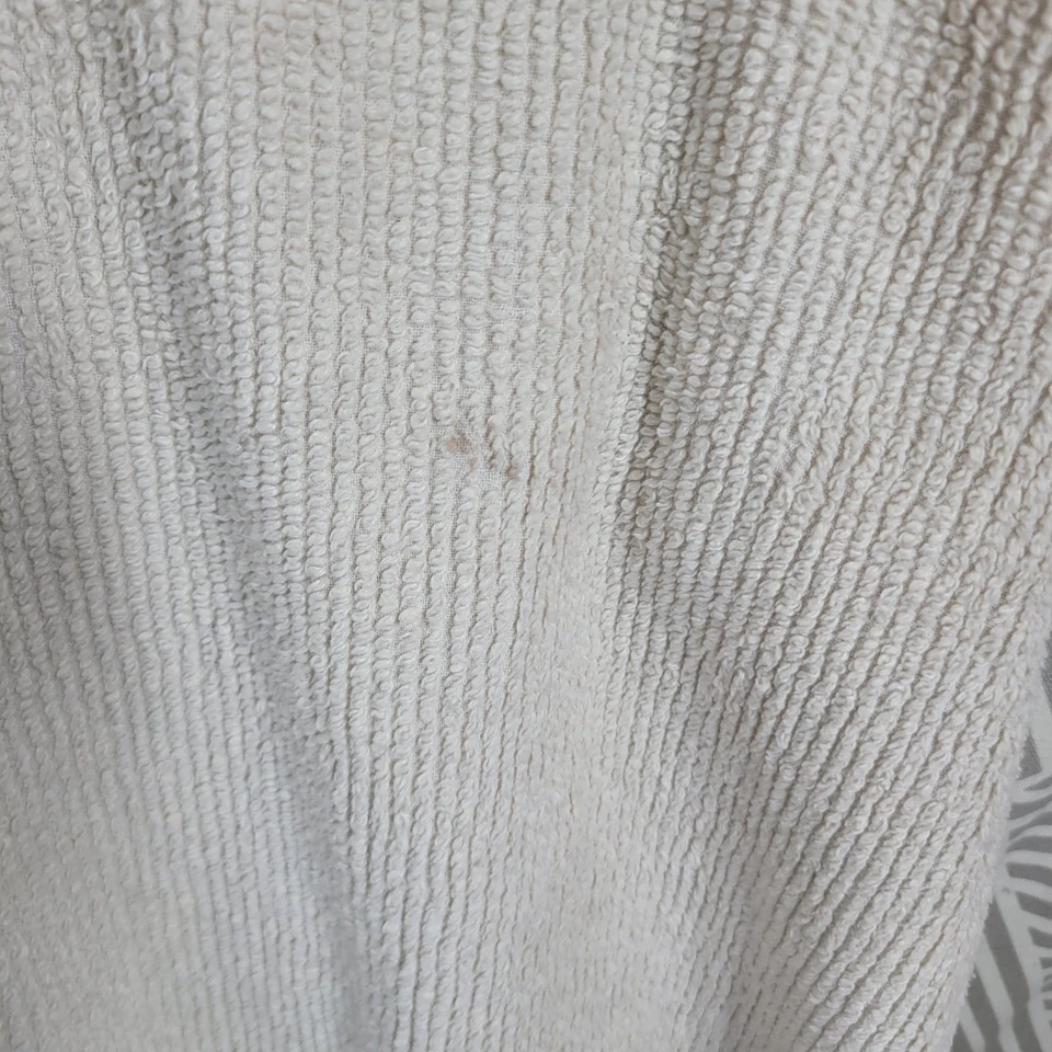 Casaco de casa vintage de chenille mais 2X bolsos capa de natação bege branco JUSTO - Imagem 4 de 4