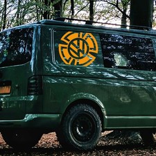VW Transporter T4 T5 T6 Cross Side Graphics Decals Camper Van Quarter Panel Pair