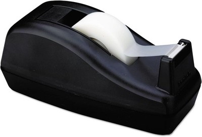Deluxe Desktop Tape Dispenser, Black, for 1 Inch Core Tapes (C-40)