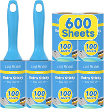 600 Sheets Extra Sticky Lint Rollers for Pet Hair, Easy Spiral Tear Lint Roller 
