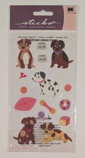Puppies  Dog Toys Glitter Scrapbooking Stickers By Sticko