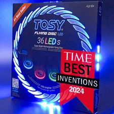 TOSY Flying Disc - 36 Mono-Color Leds, Extremely Bright, Smart Modes, Camping Es
