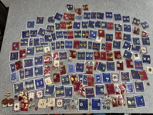 US Army Military DUI DI Badges Unit Insignia Crest Pins Lot of 220 WW2-1950s