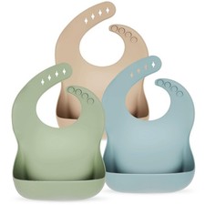BPA Free Waterproof Toddler Bibs Eascrozn Set of 3
