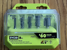 Ryobi 5 Piece Straight Router Bit Set A25rs51 14 Inch Shank Brand New