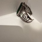 Mexican Silver makers Custom Emerald Green In Sterling Silver Cuff Bracelet 926 — photo 2