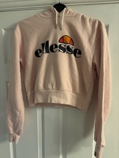 Ladies Ellesse Uk12 Melan Crop Hoodie Cotton Rich Pre-loved