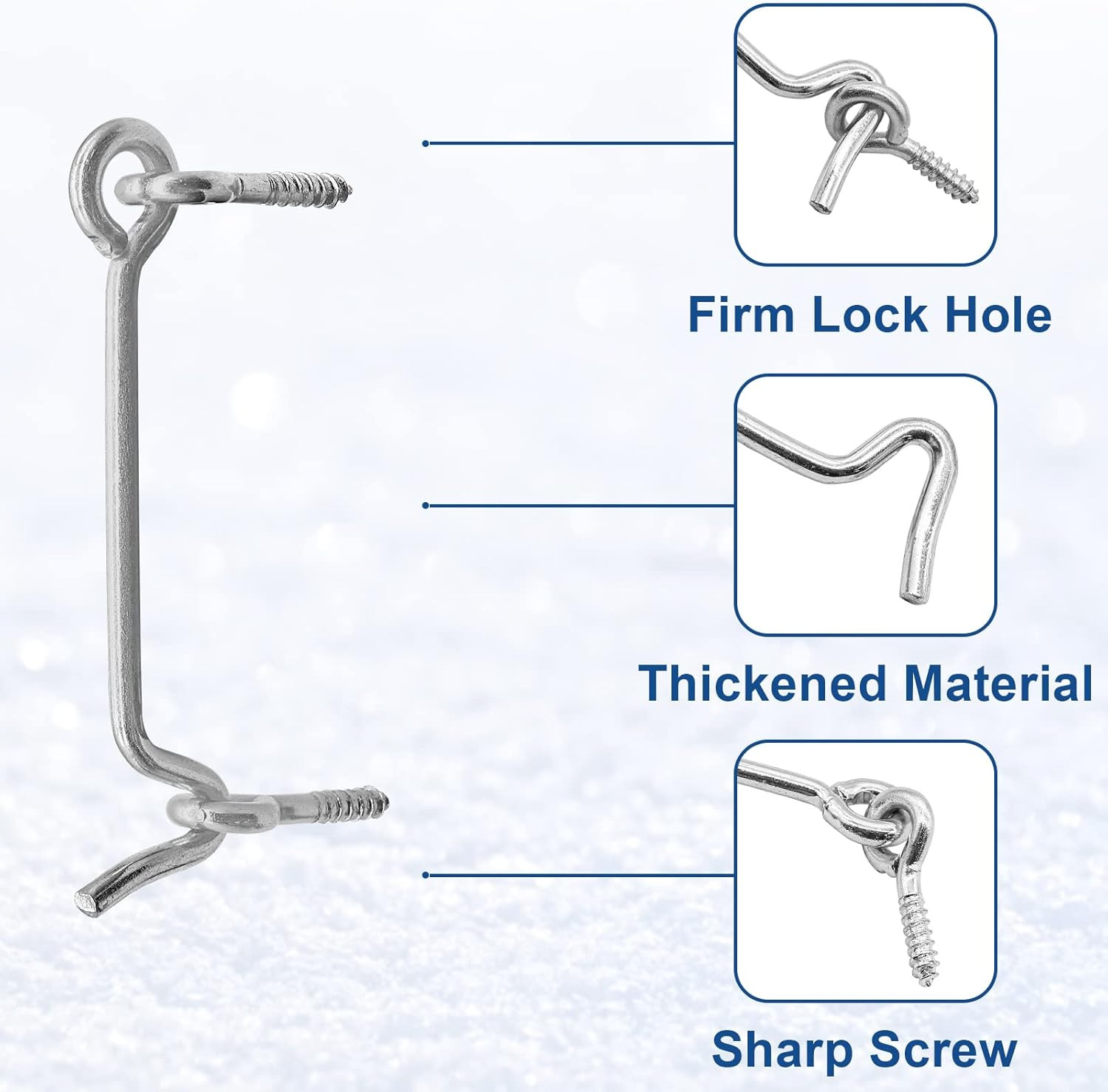 2.5 Inch Hook and Eye Latch (5PCS), Heavy Duty Iron Barn Door Lock Privacy Lock 