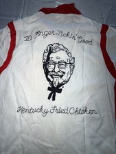 KFC Kentucky Fried Chicken Employee Uniform Work Shirt White Red