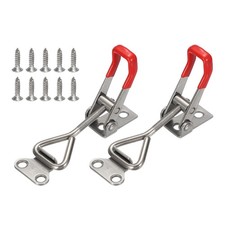 2Pack 4001 304 Stainless Steel Adjustable Toggle Latch Leather Case Silver
