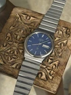 Seiko SQ Quartz 4336 8119 Men’s 36mm Vintage Watch 1970s 70s VTG Rare Blue Dial