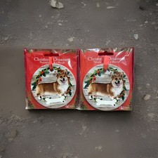 LOT OF 2  NEW Ceramic WELSH CORGI Dog Ornament from E  S Pets