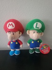 SK Japan 2007 Super Mario Bros. Plush - 7  Baby Mario  Baby Luigi Set