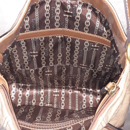 Borsa Tignanello in pelle marrone e beige design 3d Soho vintage Frappe - Foto 8 di 13