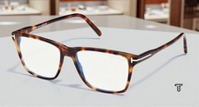 Tom Ford FT5817 B 053 Blonde Havana 56 Blue Block Lens mm Men's Eyeglasses