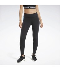 Reebok Womens Linear Logo Compression Athletic Pants, Black, Small