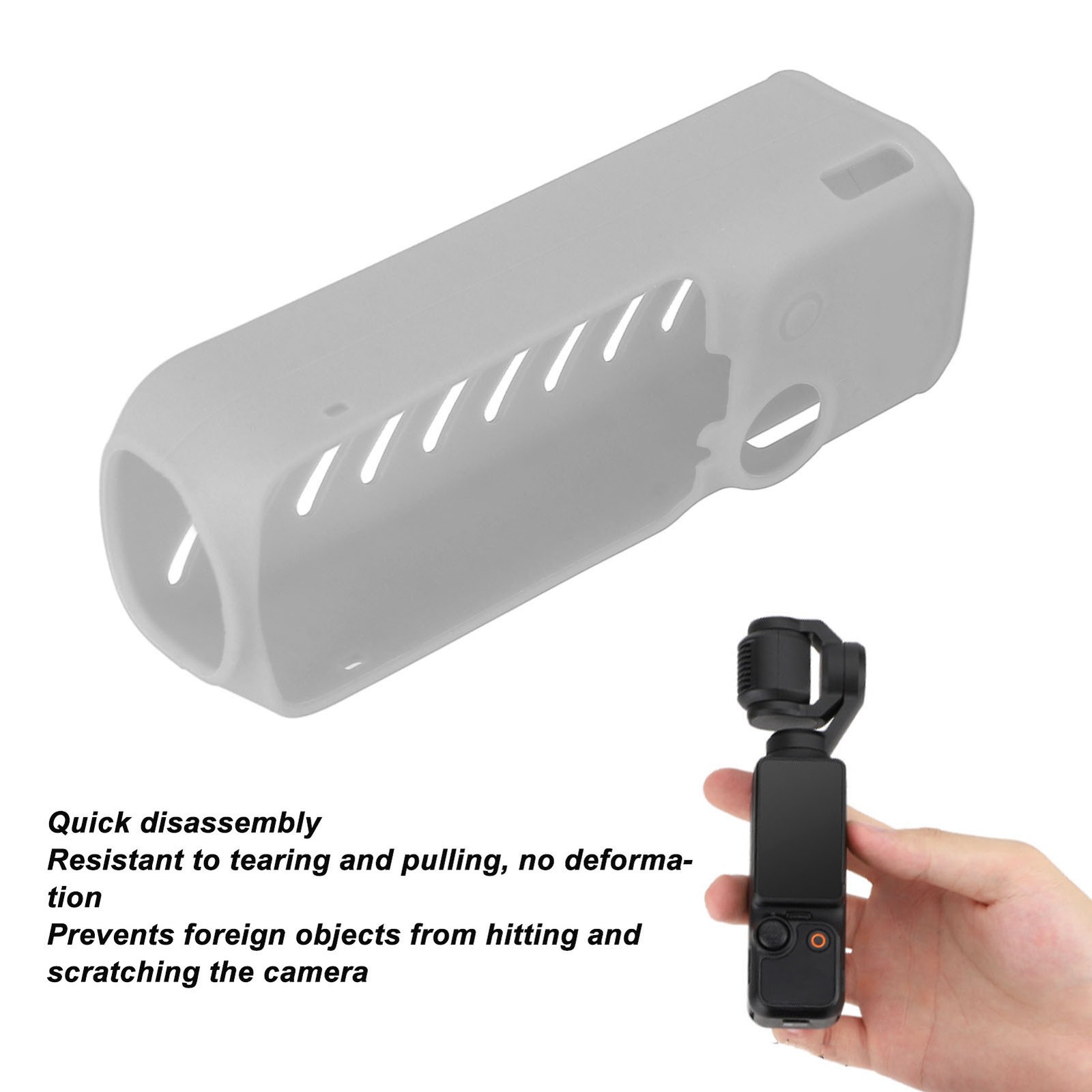 Silicone Case For Osmo Pocket 3 Action Camera Anti Scratch Non Slip Hollow Out H