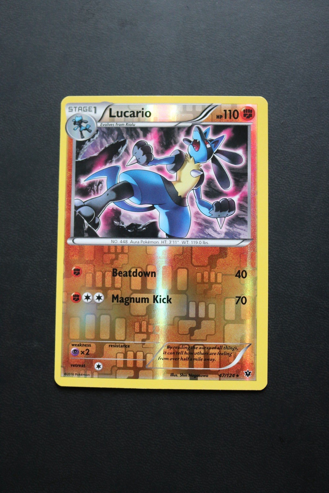 Lucario 47/124 Fates Collide Reverse Holo