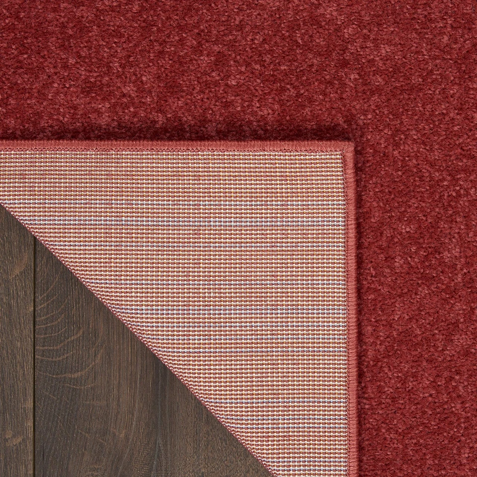 Alfombra exterior interior rojo ladrillo 3X5 pila baja fácil limpieza textura suave diseño duradero Foto 3 de 4