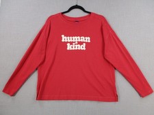 Old Navy Red Long Sleeve Shirt Human & Kind Graphic L