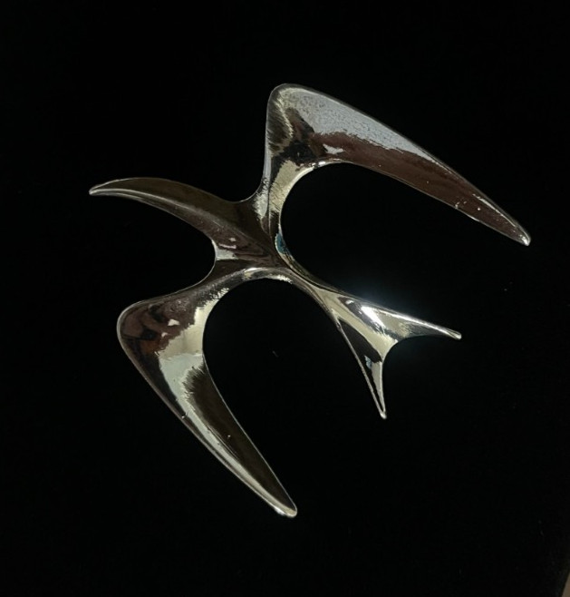 Vintage Sarah Coventry Swallow Bird in flight Brooch Modernist Mid Century Pin