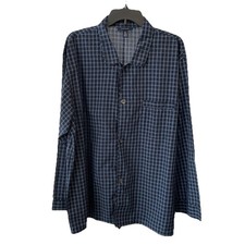 Club Room Men's Navy Plaid Casual Shirt Size XL Long Sleeve Button Up