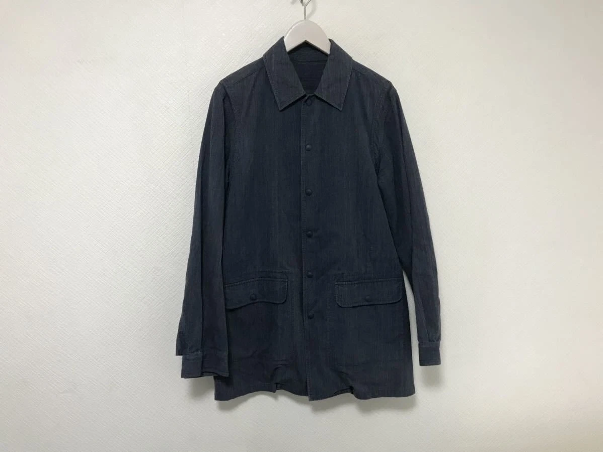 Giacca Coach Motivo Cotone Denim Uomo Blu Streetwear L 81cm 52cm 45cm 66cm