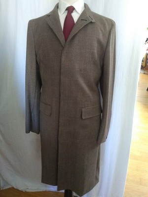 NWOT Rag & Bone Tan Glen Plaid Wool Topcoat