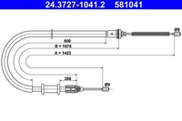 ATE Seilzug, Feststellbremse 24.3727-1041.2 FüR Renault Nissan