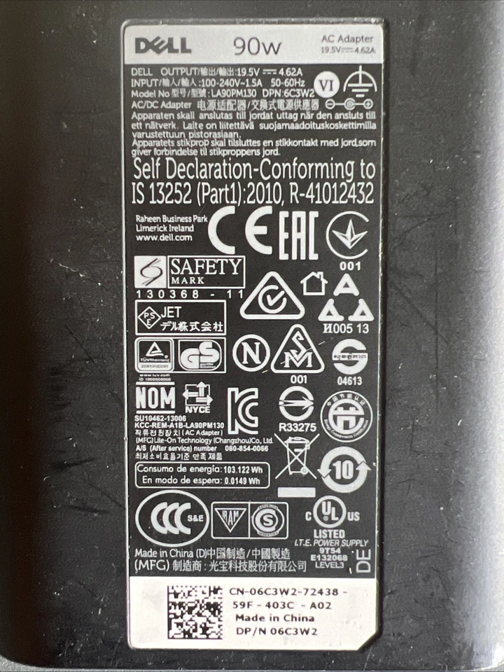 Dell AC/DC Adapter Model LA90PM130