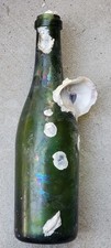 Civil War Era Blown Green Glass "Shipwreck" Ale Bottle w/Barnacles & a Deep Punt