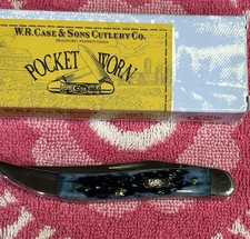 Case XX Pocket Worn Mediterranean Blue Bone Medium Texas Toothpick 610094 Knif