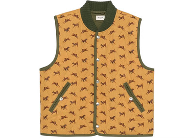 Bode Crittendon Quilted Vest Brown Green Men's FW24 Size Large