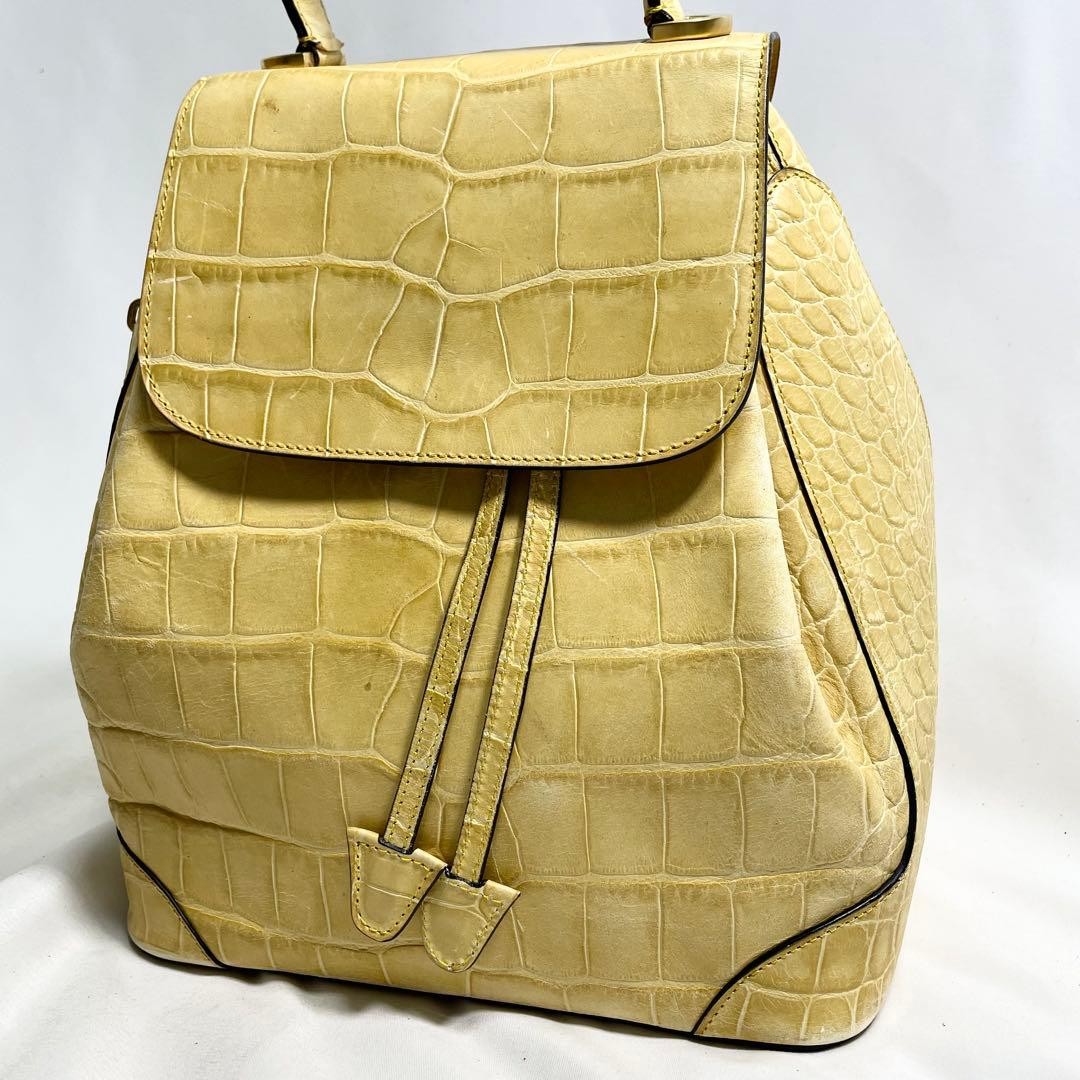 Celine Backpack Croco Embossed Drawstring Leather… - image 1