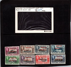 BH GOLDPATH: FALKLAND ISLANDS STAMP, CAT VALUE $25.40, #2L1-8 BHS_001_119_9
