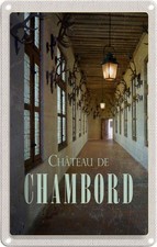 Blechschild 18x12 cm Chateau de chambord Schloss Geschenk Bildmotiv Reisemotiv A