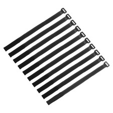 10 Pcs Battery Tie Down Straps, 0.8" x 16" Black Nylon Hold Down Hook Loop Strap